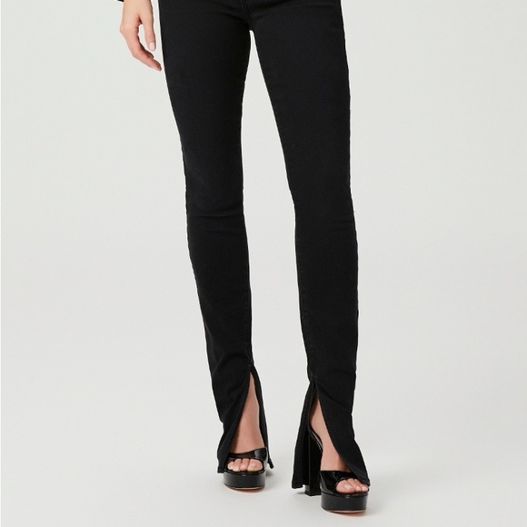 Paige Denim X Rosie HW Constance Split Ankle Skinny Jeans - Washed Black - Picture 3 of 13